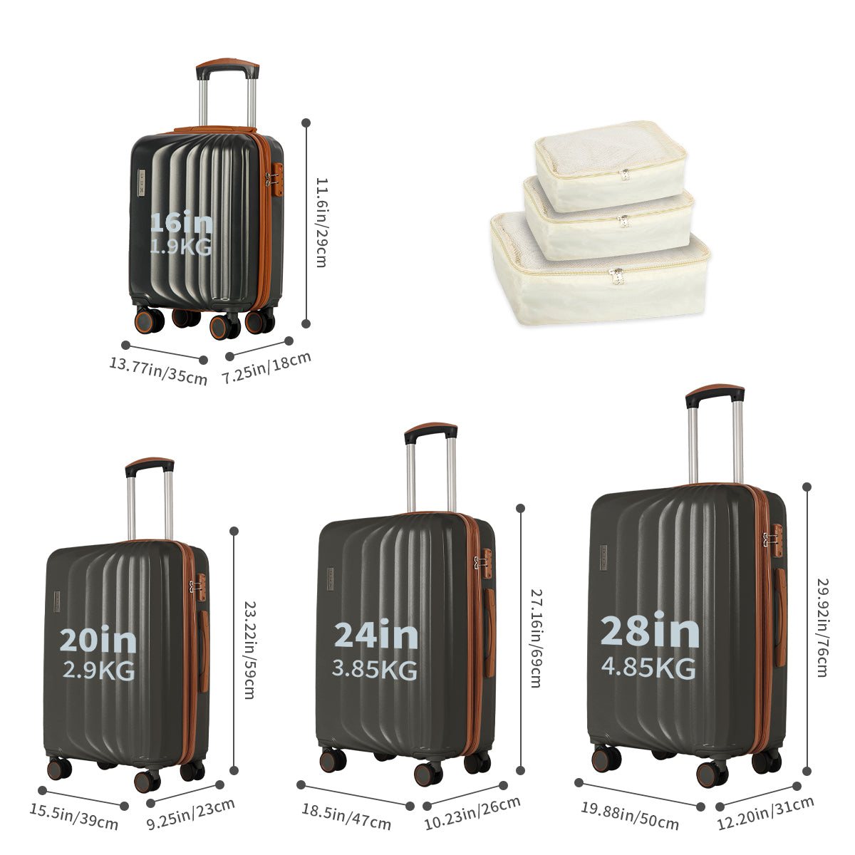 Carry On Luggage Suitcase Grey​ | UUH