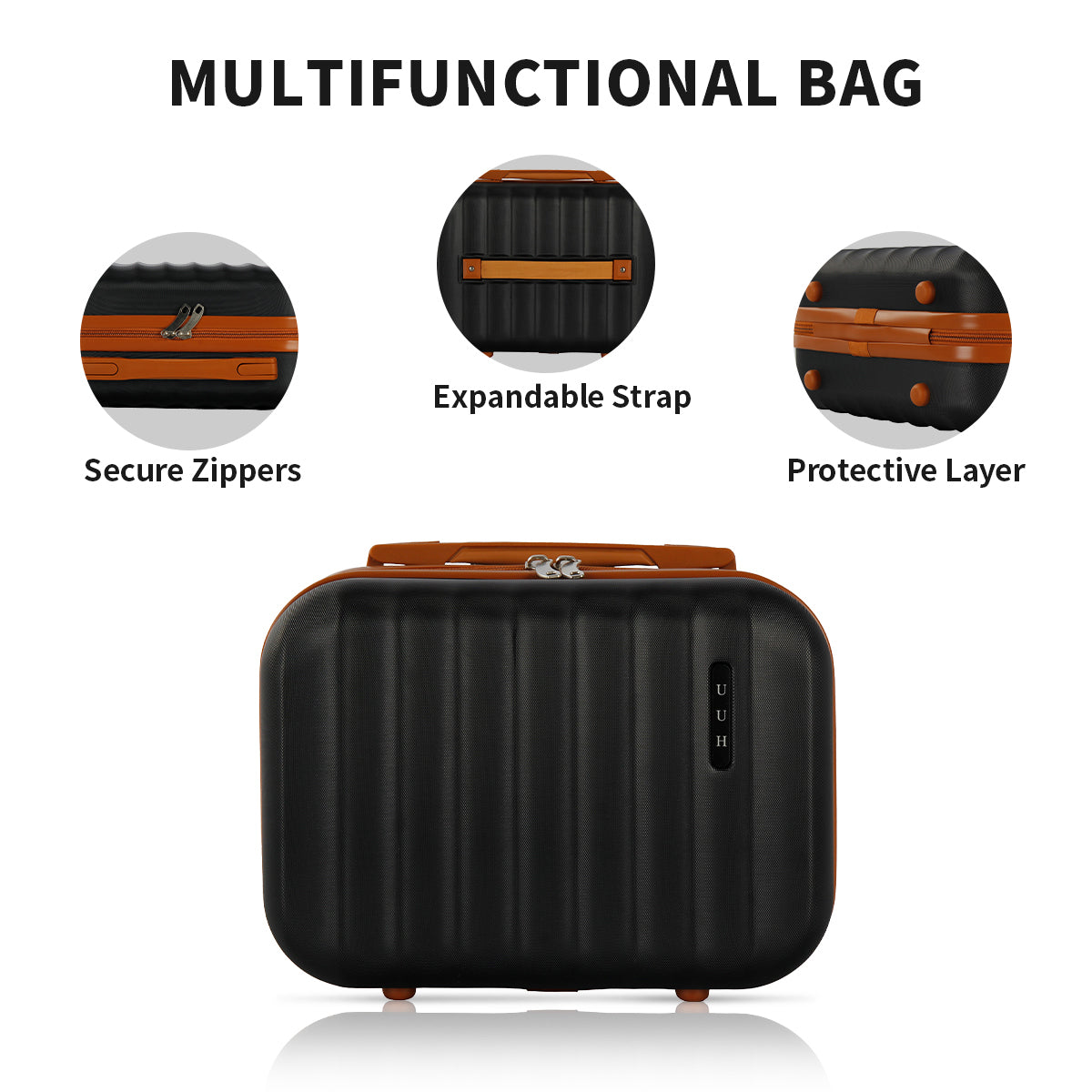 UUH Family Set 2.0 - Suitcase with Lock Sets 4 Piece Luggage Light Weight with Storage Bags (14",20",24",28")