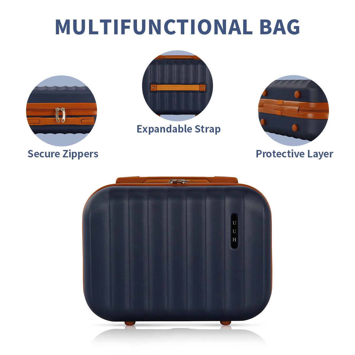 UUH Family Set 2.0 - Suitcase with Lock Sets 4 Piece Luggage Light Weight with Storage Bags (14",20",24",28")