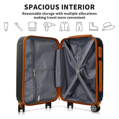 UUH Family Set 2.0 - Suitcase with Lock Sets 4 Piece Luggage Light Weight with Storage Bags (14",20",24",28")