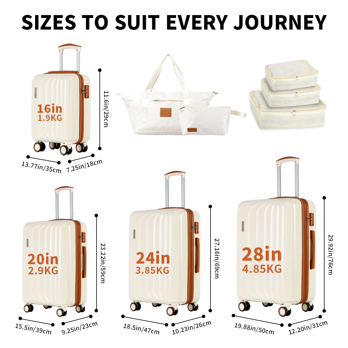 Cool Luggage Sets White 9 Piece | UUH