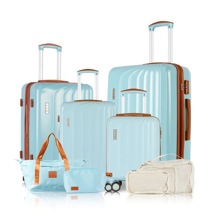 UUH Vertical Stripes 2.0 - 4 Piece Luggage Set 16/20/24/28 Inch Expandable Suitcase and Travel Bag Set