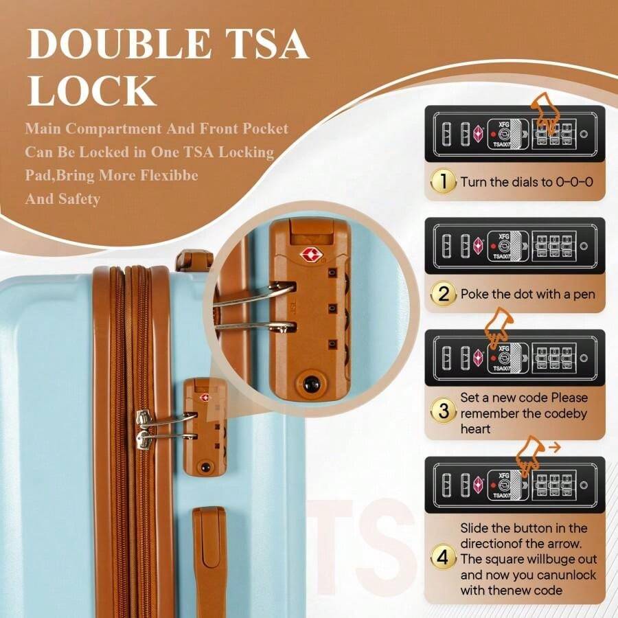 TSA Lock Luggage Sets For Travel | UUH