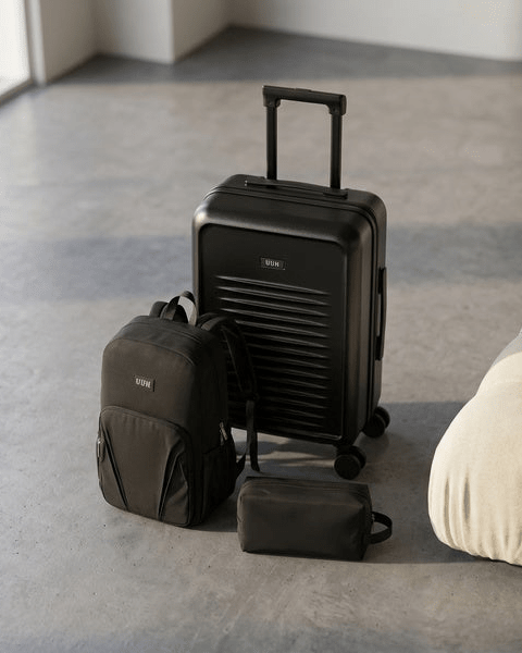 UUH 3 Piece Black Luggage Set ABS Hardshell - UUH OFFICIAL - Luggage Set - UUH OFFICIAL