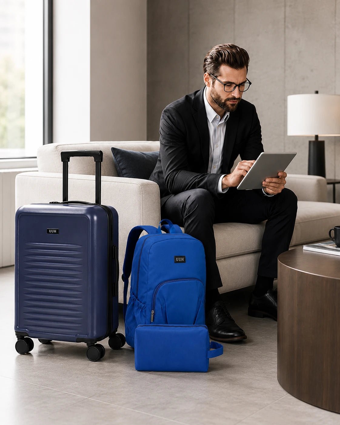 UUH 3 Piece Blue Luggage Set - UUH OFFICIAL - Luggage Set - UUH OFFICIAL