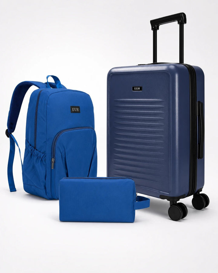 UUH 3 Piece Blue Luggage Set - UUH OFFICIAL - Luggage Set - UUH OFFICIAL