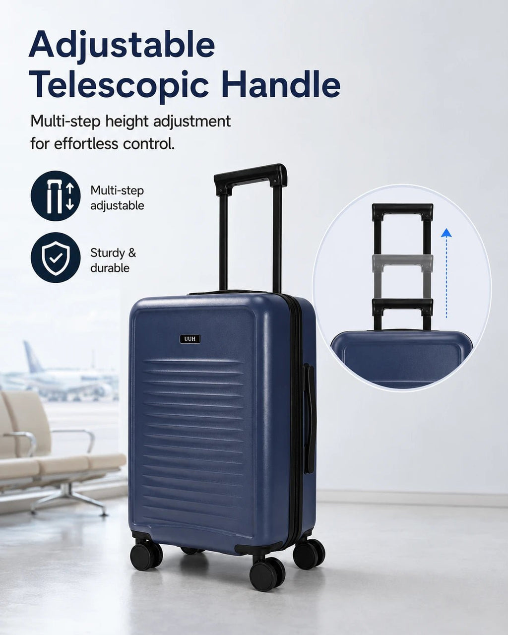 UUH 3 Piece Blue Luggage Set - UUH OFFICIAL - Luggage Set - UUH OFFICIAL