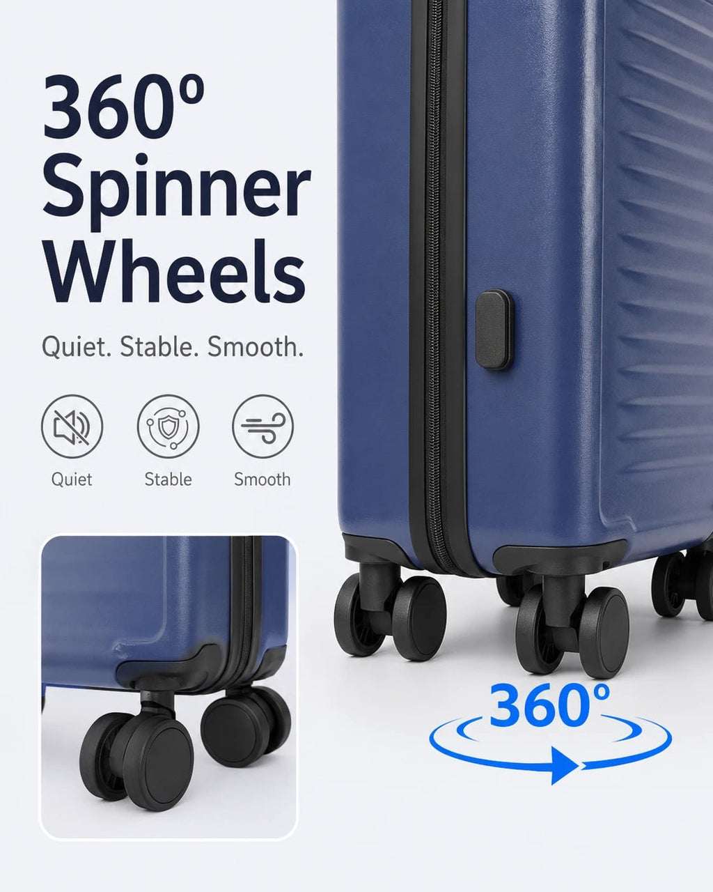 UUH 3 Piece Blue Luggage Set - UUH OFFICIAL - Luggage Set - UUH OFFICIAL