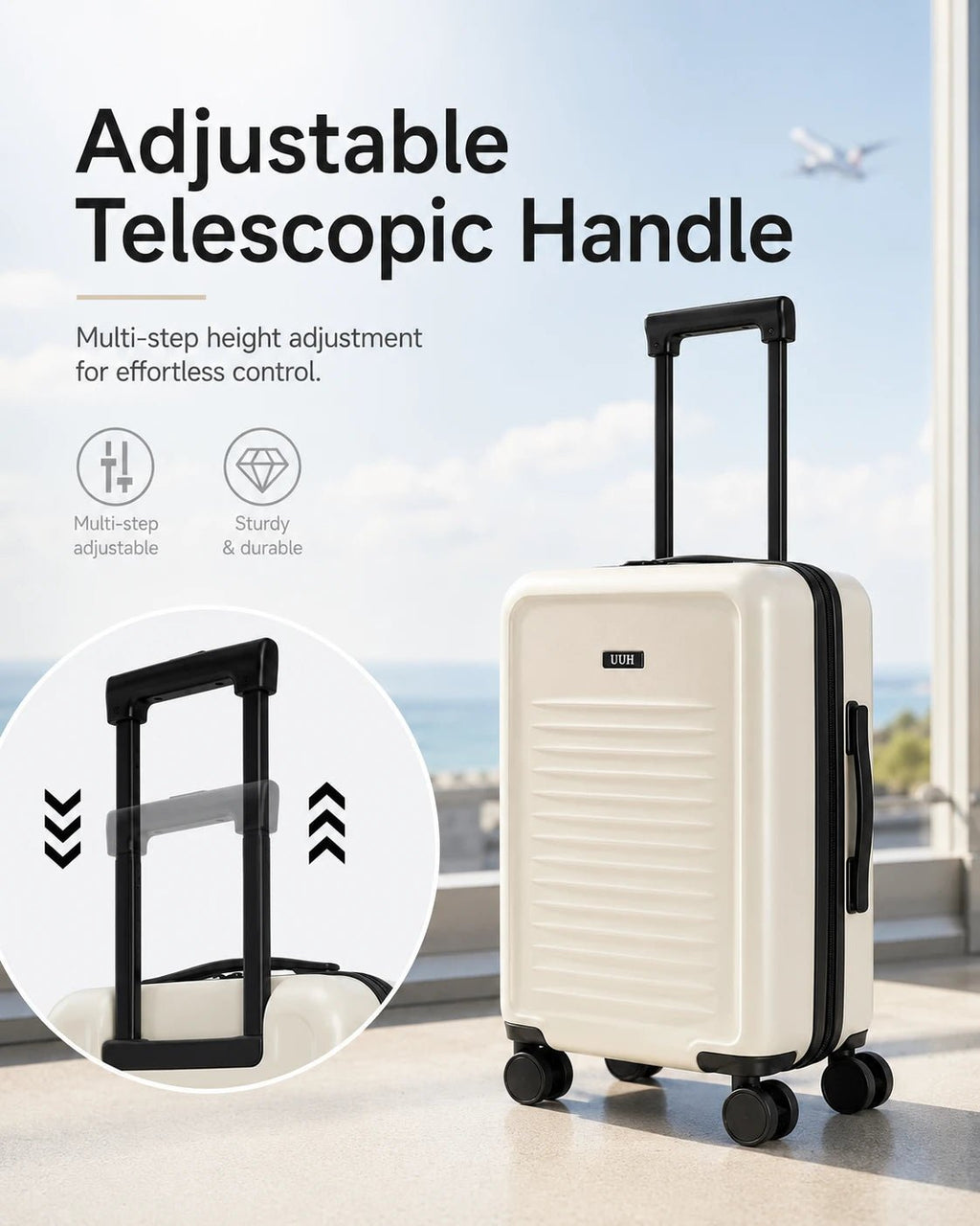 UUH 3 Piece White Luggage Set - UUH OFFICIAL - Luggage Set - UUH OFFICIAL