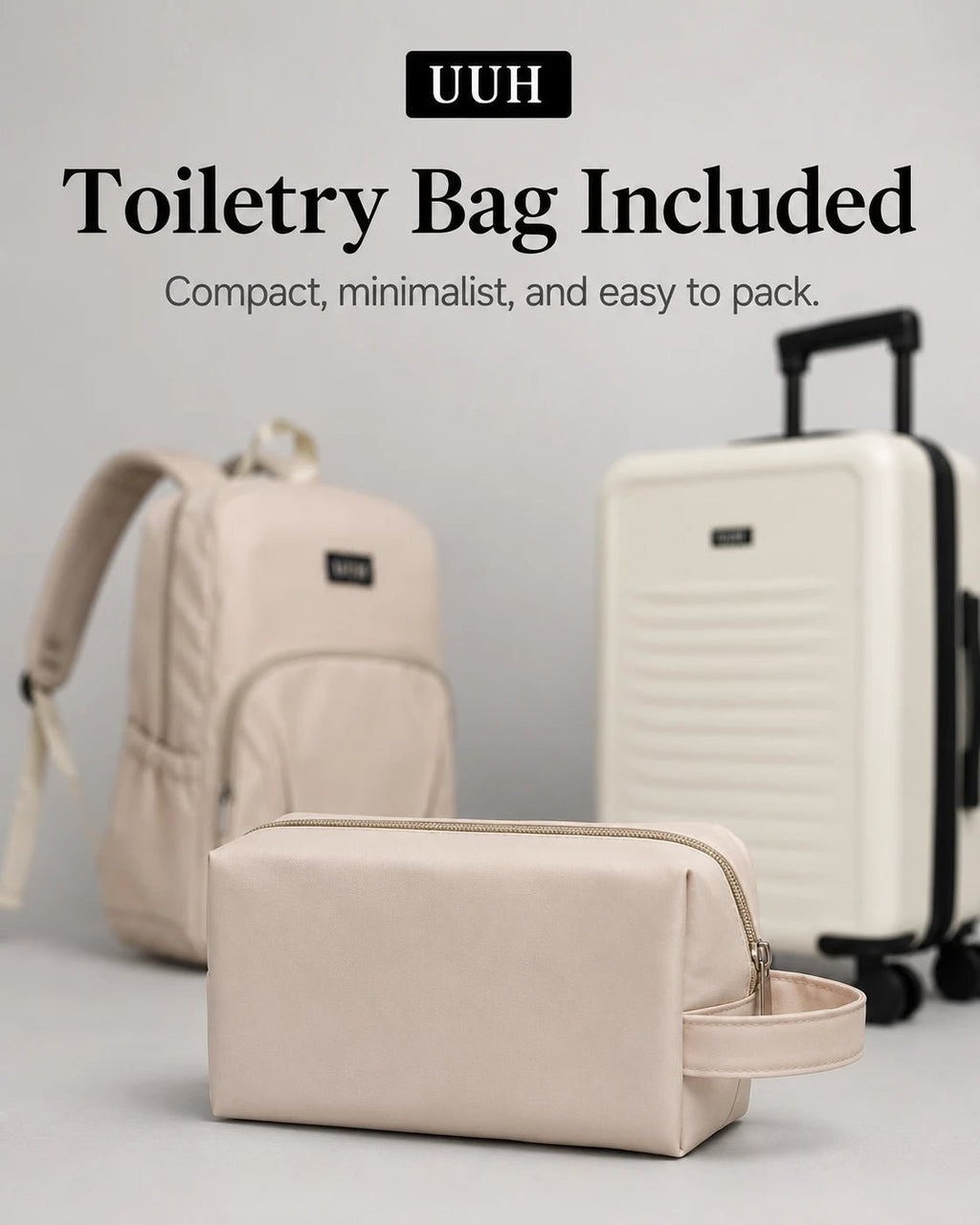 UUH 3 Piece White Luggage Set - UUH OFFICIAL - Luggage Set - UUH OFFICIAL