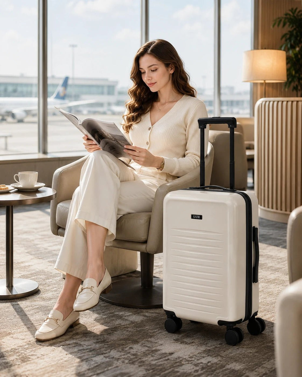 UUH 3 Piece White Luggage Set - UUH OFFICIAL - Luggage Set - UUH OFFICIAL