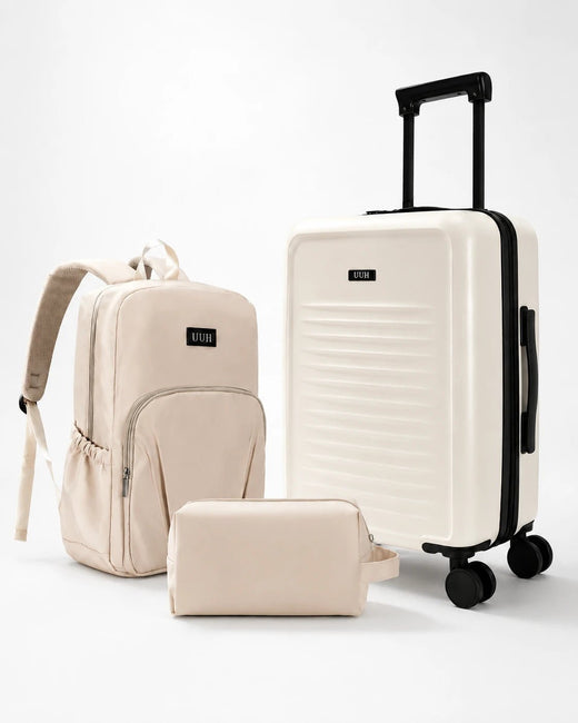 UUH 3 Piece White Luggage Set - UUH OFFICIAL - Luggage Set - UUH OFFICIAL