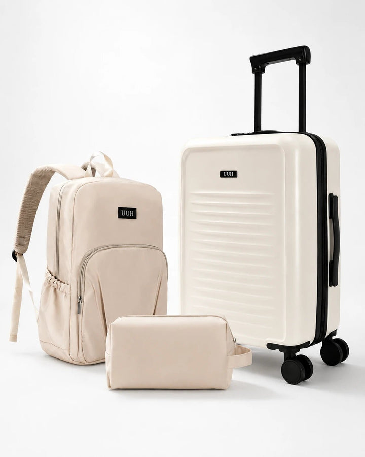UUH 3 Piece White Luggage Set - UUH OFFICIAL - Luggage Set - UUH OFFICIAL