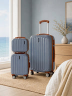 UUH 4 Piece Luggage Set Gray Hardshell Suitcases - UUH OFFICIAL - Luggage Set - UUH OFFICIAL