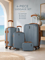 UUH 4 Piece Luggage Set Gray Hardshell Suitcases - UUH OFFICIAL - Luggage Set - UUH OFFICIAL