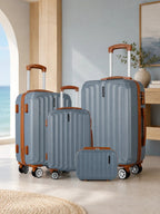 UUH 4 Piece Luggage Set Gray Hardshell Suitcases - UUH OFFICIAL - Luggage Set - UUH OFFICIAL