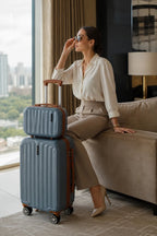 UUH 4 Piece Luggage Set Gray Hardshell Suitcases - UUH OFFICIAL - Luggage Set - UUH OFFICIAL