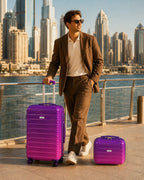 UUH 4 Piece Luggage Set Purple Pink Hardshell Suitcases - UUH OFFICIAL - Luggage Set - UUH OFFICIAL