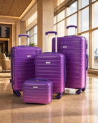 UUH 4 Piece Luggage Set Purple Pink Hardshell Suitcases - UUH OFFICIAL - Luggage Set - UUH OFFICIAL