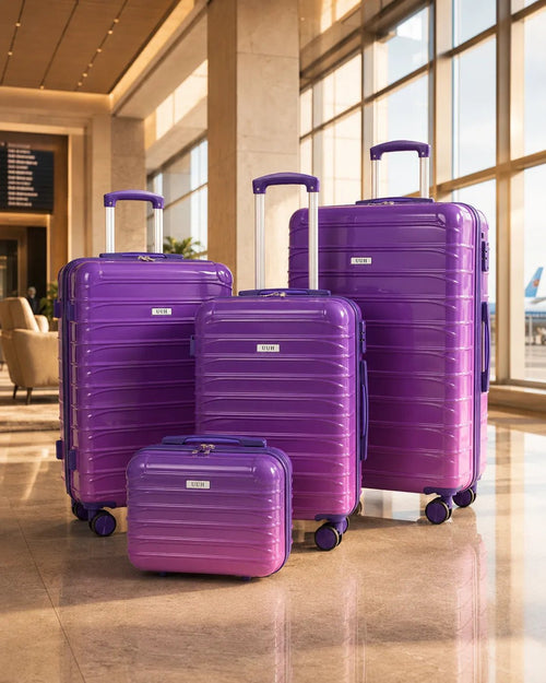 UUH 4 Piece Luggage Set Purple Pink Hardshell Suitcases - UUH OFFICIAL - Luggage Set - UUH OFFICIAL
