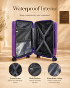 UUH 4 Piece Luggage Set Purple Pink Hardshell Suitcases - UUH OFFICIAL - Luggage Set - UUH OFFICIAL
