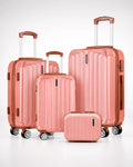 UUH 4 Piece Luggage Set Rose Gold Hardshell Suitcases - UUH OFFICIAL - Luggage Set - UUH OFFICIAL