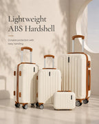 UUH 4 Piece Luggage Set White Hardshell Suitcases - UUH OFFICIAL - Luggage Set - UUH OFFICIAL