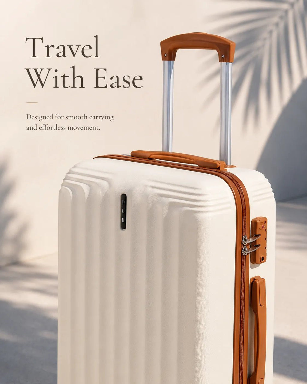 UUH 4 Piece Luggage Set White Hardshell Suitcases - UUH OFFICIAL - Luggage Set - UUH OFFICIAL
