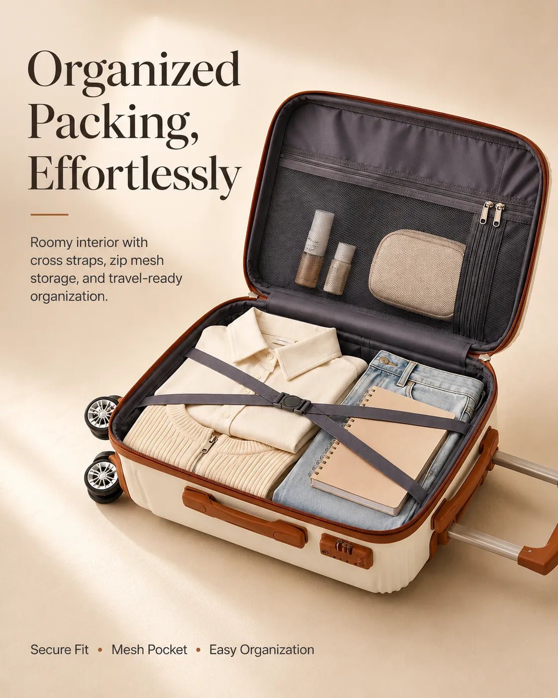 UUH 4 Piece Luggage Set White Hardshell Suitcases - UUH OFFICIAL - Luggage Set - UUH OFFICIAL