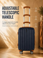UUH 6 Piece Luggage Set Navy Blue Hardshell Suitcases - UUH OFFICIAL - Luggage Set - UUH OFFICIAL