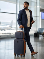 UUH 6 Piece Luggage Set Navy Blue Hardshell Suitcases - UUH OFFICIAL - Luggage Set - UUH OFFICIAL