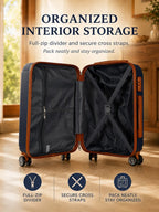 UUH 6 Piece Luggage Set Navy Blue Hardshell Suitcases - UUH OFFICIAL - Luggage Set - UUH OFFICIAL