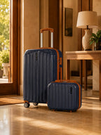 UUH 6 Piece Luggage Set Navy Blue Hardshell Suitcases - UUH OFFICIAL - Luggage Set - UUH OFFICIAL