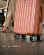 UUH 6 Piece Luggage Set Rose Gold Hardshell Suitcases - UUH OFFICIAL - Luggage Set - UUH OFFICIAL
