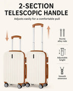 UUH 6 Piece Luggage Set White Hardshell Suitcases - UUH OFFICIAL - Luggage Set - UUH OFFICIAL