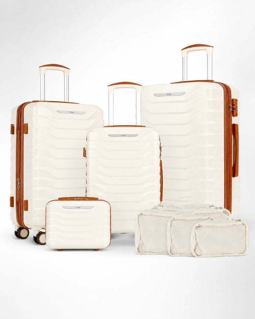 UUH 7 Piece Luggage Set White Hardshell Suitcases - UUH OFFICIAL - Luggage Set - UUH OFFICIAL