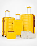 UUH 7 Piece Luggage Set Yellow Hardshell Suitcases - UUH OFFICIAL - Luggage Set - UUH OFFICIAL