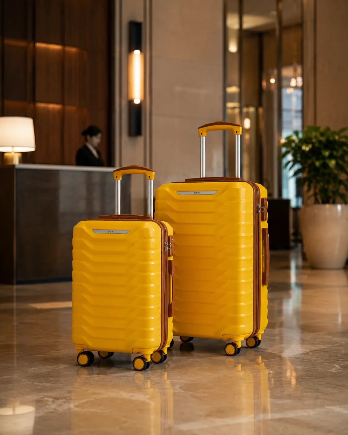 UUH 7 Piece Luggage Set Yellow Hardshell Suitcases - UUH OFFICIAL - Luggage Set - UUH OFFICIAL