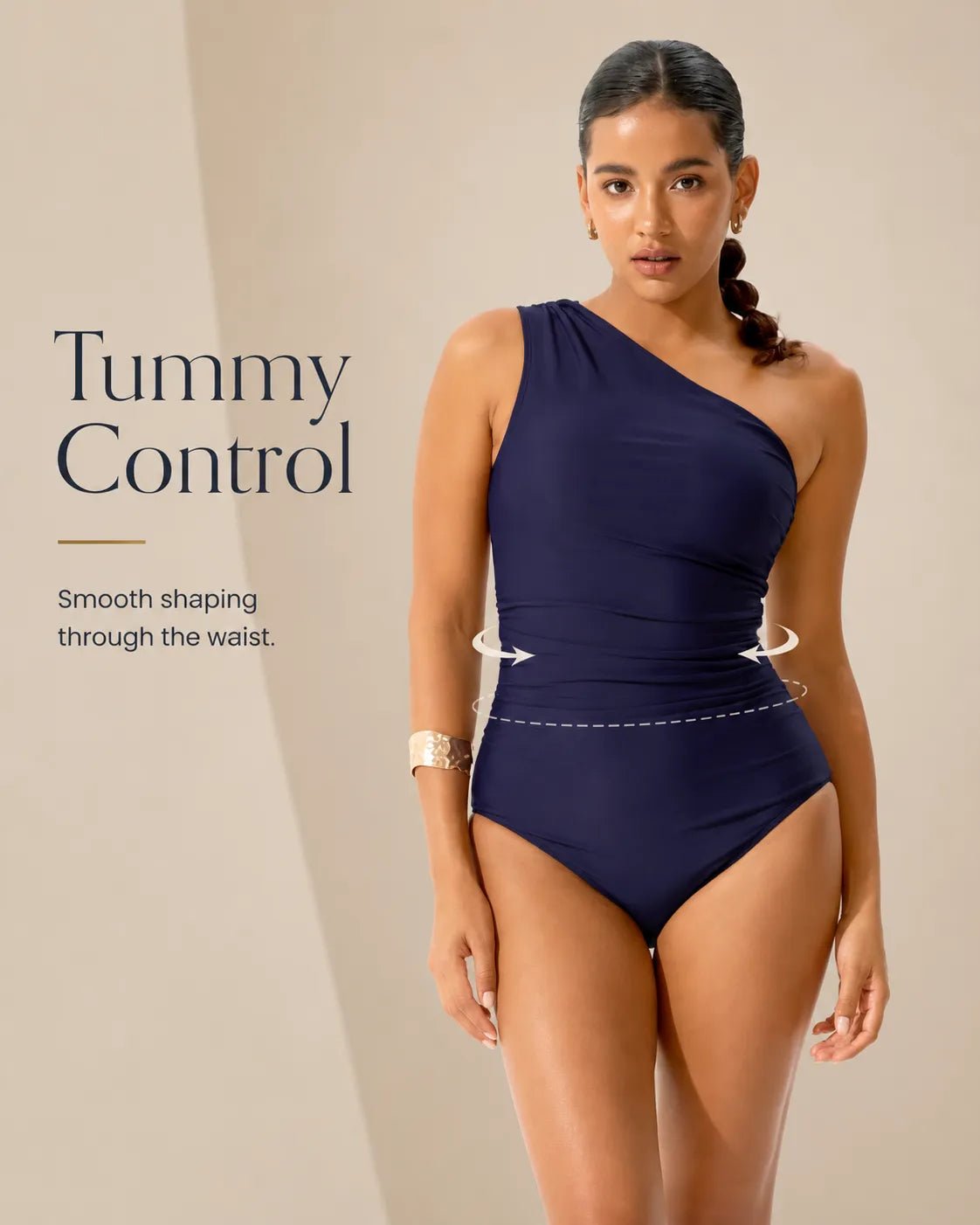 UUH Black Halter One Piece Swimsuit with Tummy Control - UUH OFFICIAL - Women’s Swimwear - UUH OFFICIAL