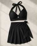 UUH Black Tie-Knot Vest and Skirt Set for Women - UUH OFFICIAL - Women’s Swimwear - UUH OFFICIAL