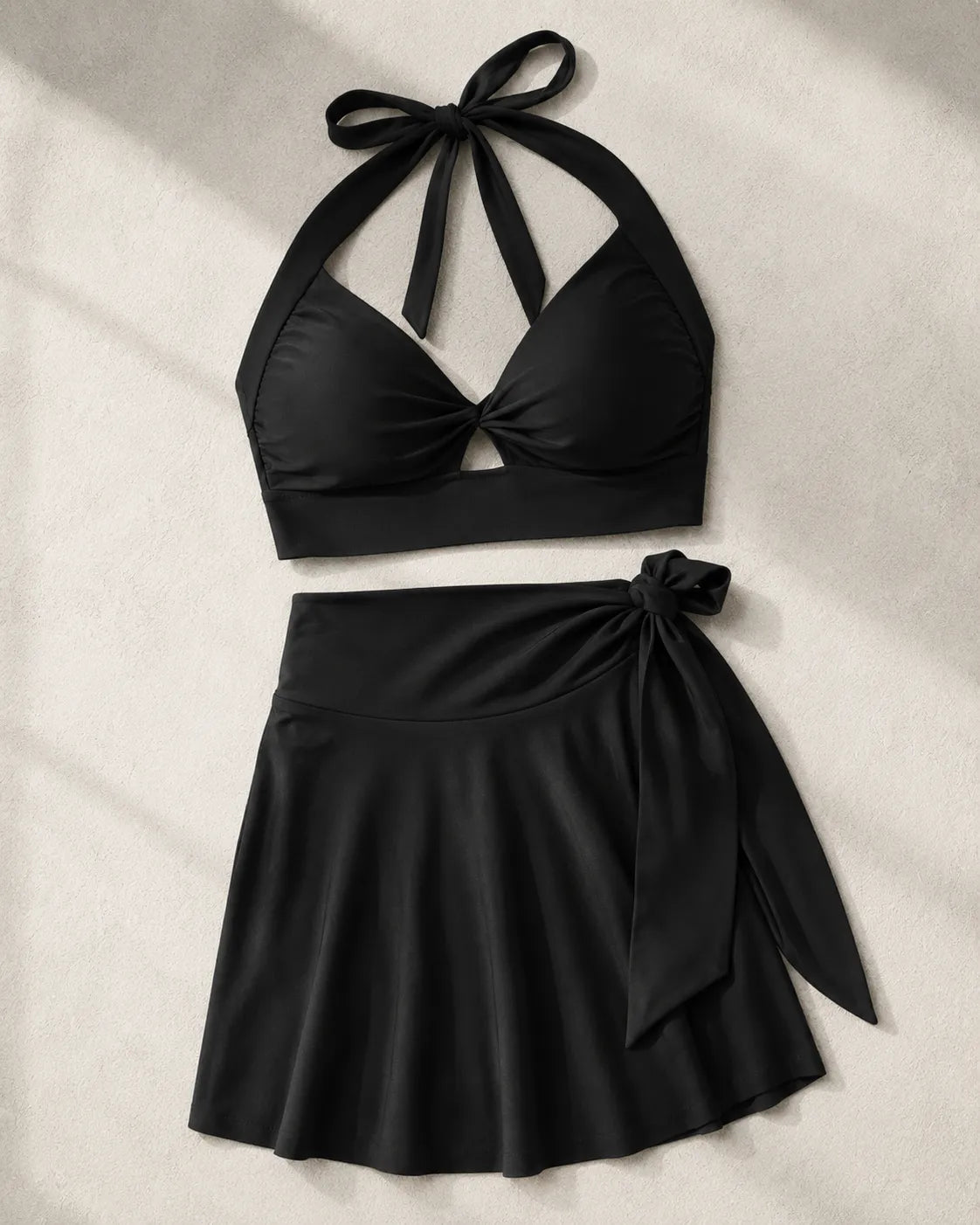 UUH Black Tie-Knot Vest and Skirt Set for Women - UUH OFFICIAL - Women’s Swimwear - UUH OFFICIAL