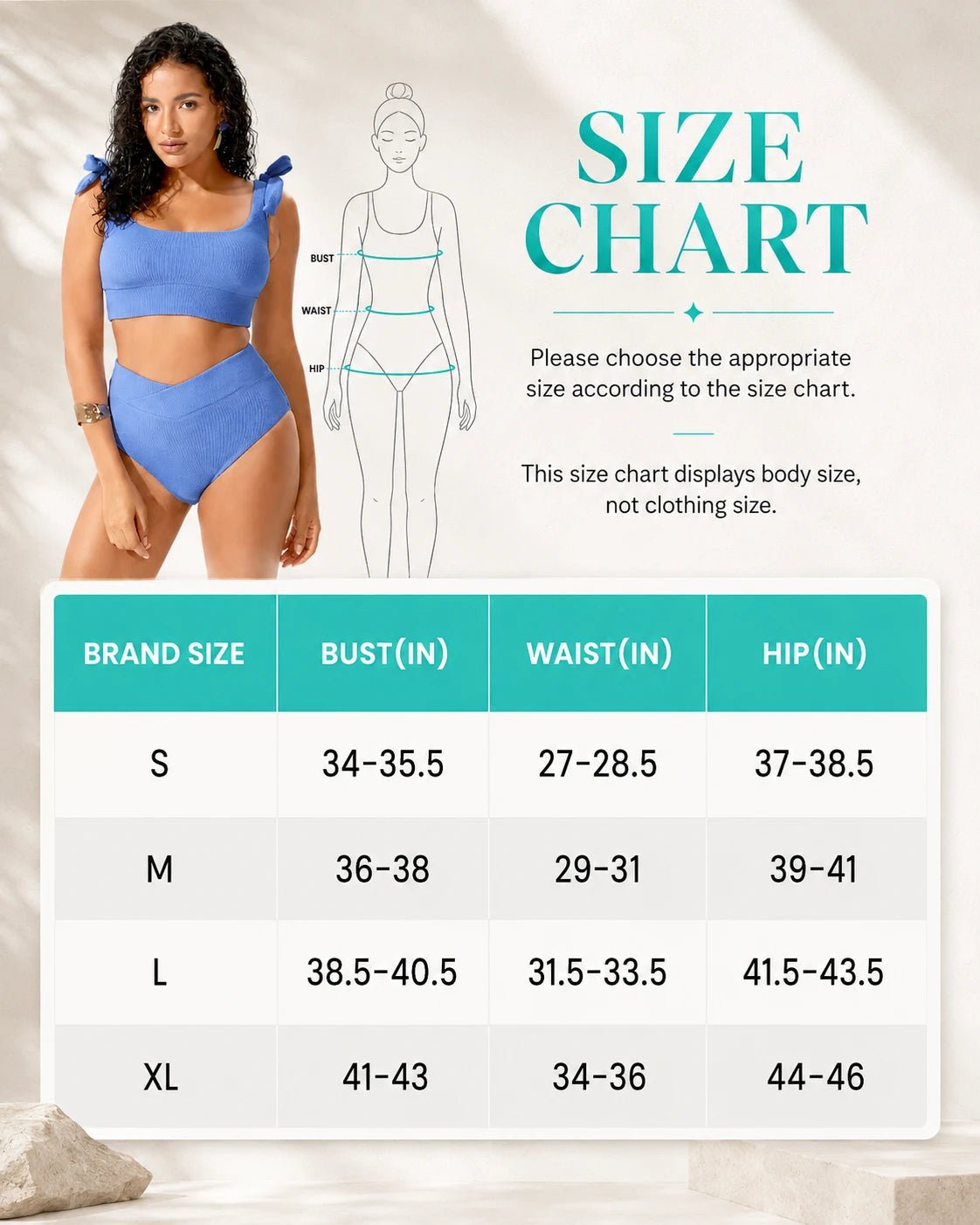 UUH Blue Ribbed Camisole Two Piece Set - UUH OFFICIAL - Women’s Swimwear - UUH OFFICIAL