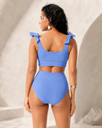 UUH Blue Ribbed Camisole Two Piece Set - UUH OFFICIAL - Women’s Swimwear - UUH OFFICIAL