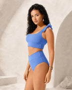 UUH Blue Ribbed Camisole Two Piece Set - UUH OFFICIAL - Women’s Swimwear - UUH OFFICIAL