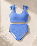 UUH Blue Ribbed Camisole Two Piece Set - UUH OFFICIAL - Women’s Swimwear - UUH OFFICIAL