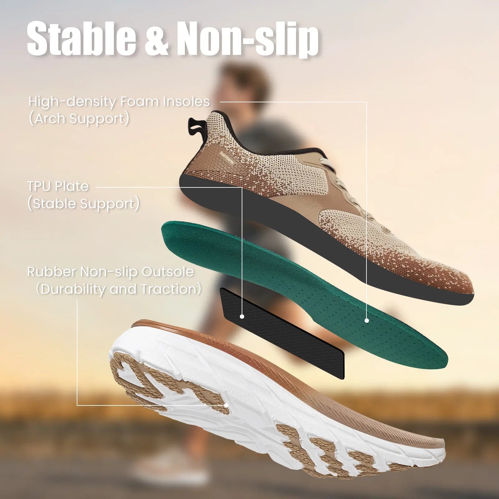 UUH Solestorm Hands-Free Chunky Sneakers – Breathable Flyknit Platform Shoes - UUH OFFICIAL - Hands-Free Sneakers - UUH OFFICIAL