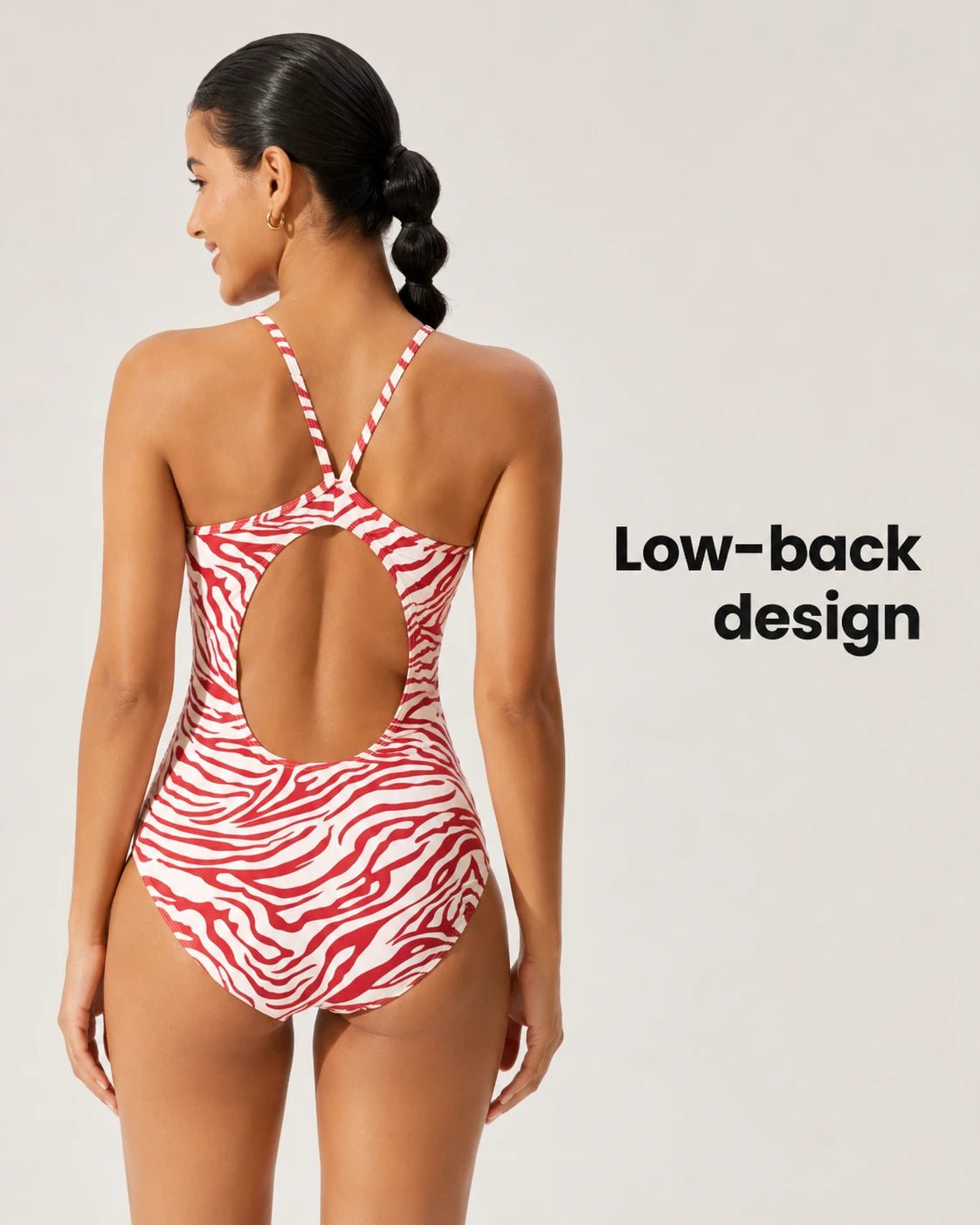 UUH Zebra Print Cutout Backless One Piece Swimsuit for Women - UUH OFFICIAL - Women’s Swimwear - UUH OFFICIAL