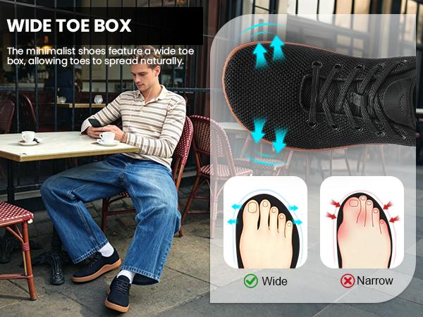 UUH Zorwalk Men's Wide Toe Box Walking Shoes – Zero Drop PU Leather Sneakers - UUH OFFICIAL - Men's Walking Shoes - UUH OFFICIAL