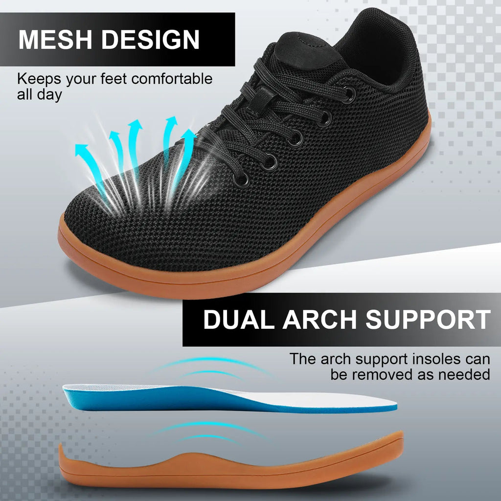 UUH Zorwalk Men's Wide Toe Box Walking Shoes – Zero Drop PU Leather Sneakers - UUH OFFICIAL - Men's Walking Shoes - UUH OFFICIAL