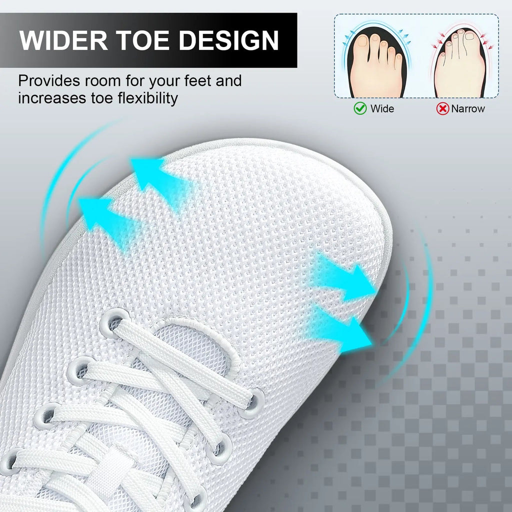 UUH Zorwalk Women's Wide Toe Box Barefoot Sneakers – Zero Drop PU Leather Shoes - UUH OFFICIAL - Women's Barefoot Sneakers - UUH OFFICIAL